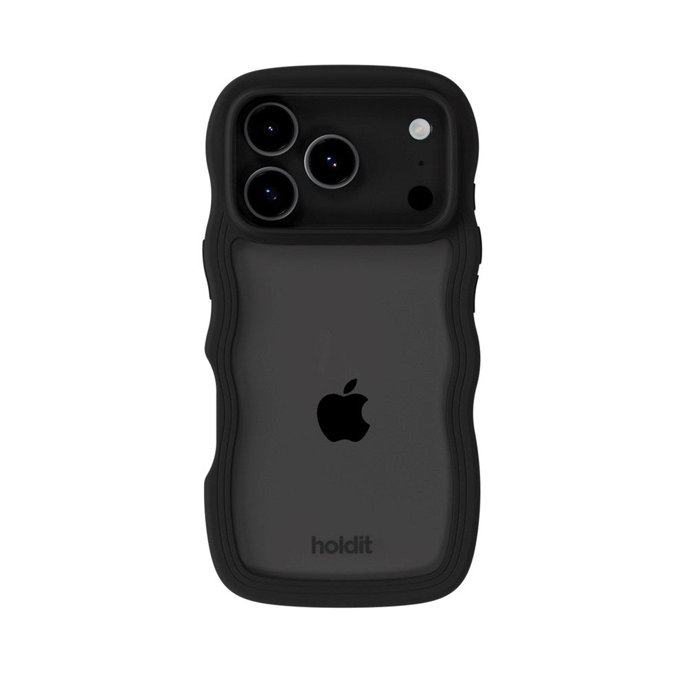 Holdit iPhone 17 Pro Wavy Case - Black / Transparent