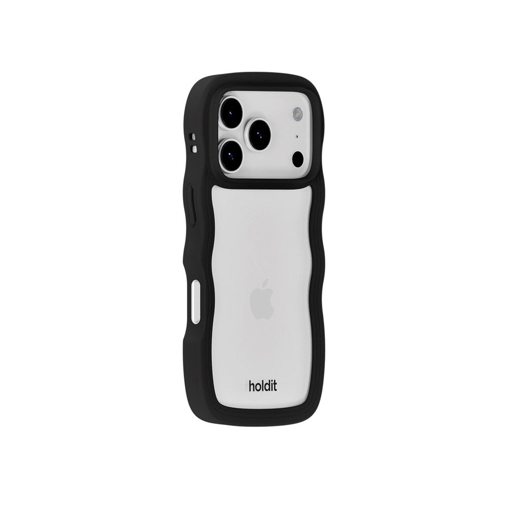 Holdit iPhone 17 Pro Max Wavy Case - Black / Transparent