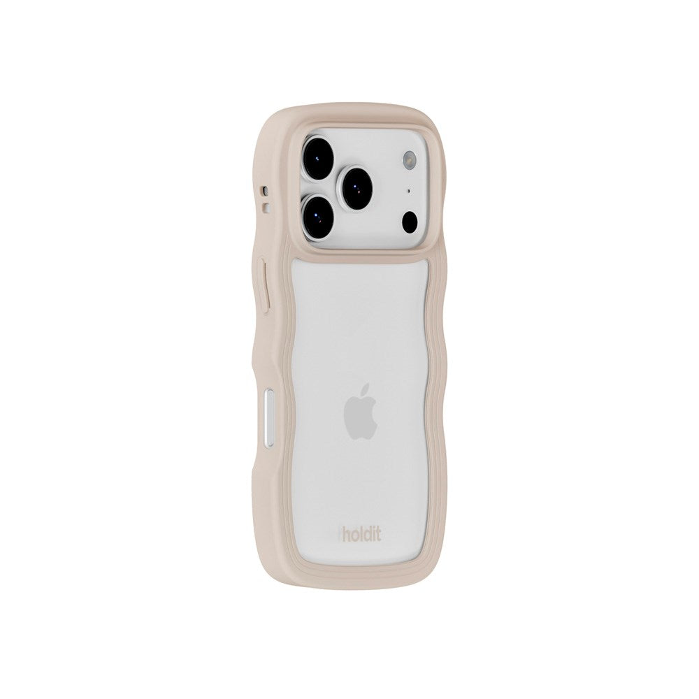 Holdit iPhone 17 Pro Max Wavy Case - Light Beige / Transparent