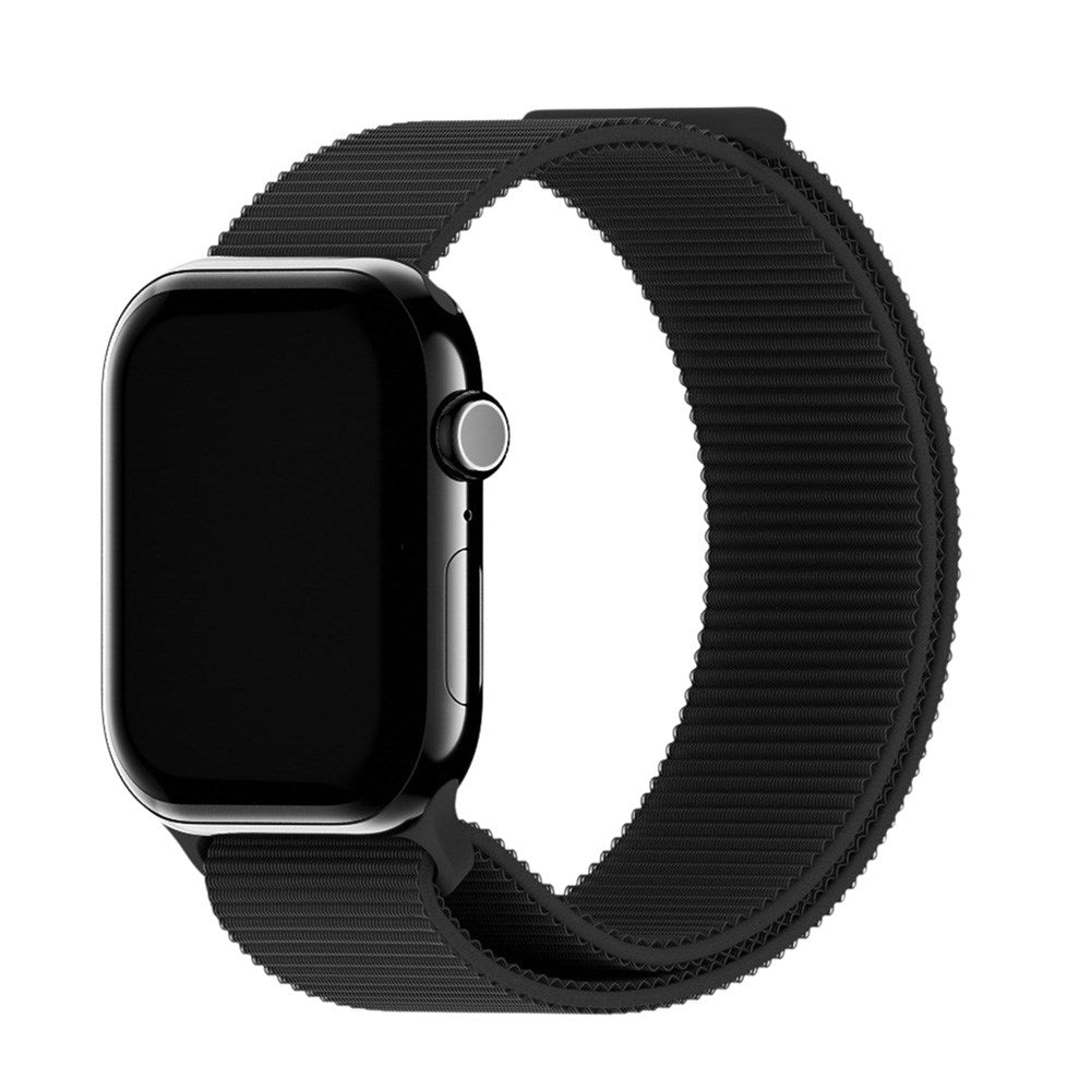 Apple Watch (38/40/SE/41/42mm) Holdit Nylon Watch Strap with Velcro Closure - Black