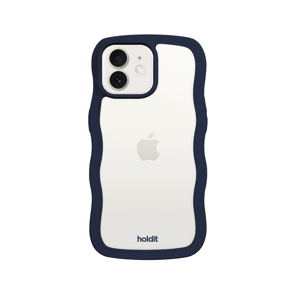 Holdit iPhone 12 / 12 Pro Wavy Case - Midnight Blue / Transparent