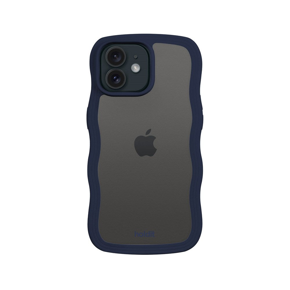 Holdit iPhone 12 / 12 Pro Wavy Case - Midnight Blue / Transparent