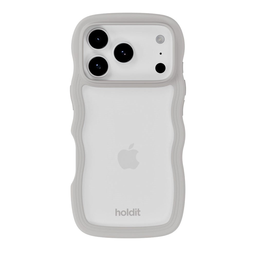 iPhone 17 Pro Holdit Wavy Case - Wool Grey / Transparent