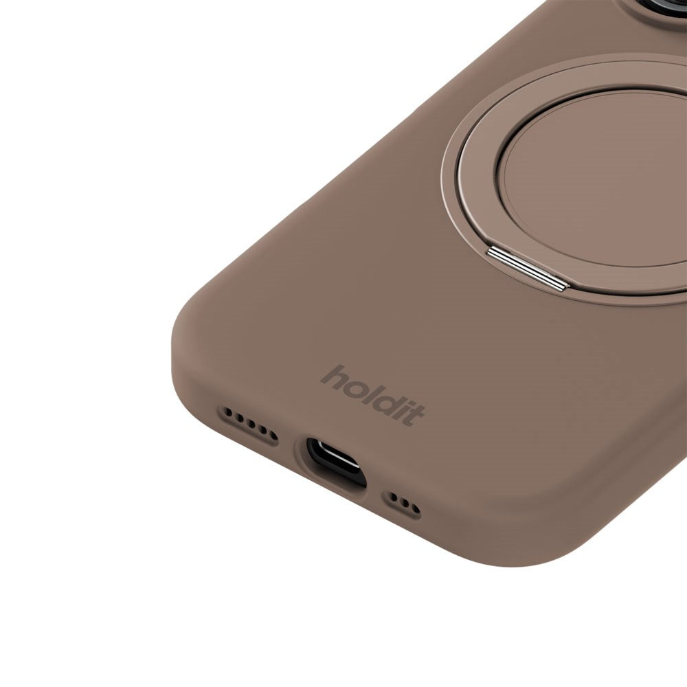 iPhone 16 Holdit Silicone Stand Case - Mocha Brown