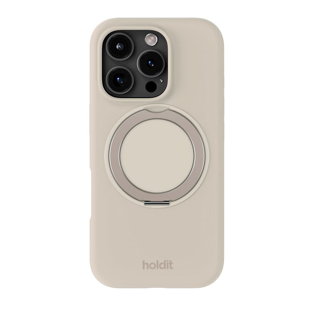 iPhone 16 Pro Holdit Silicone Stand Case - Light Beige