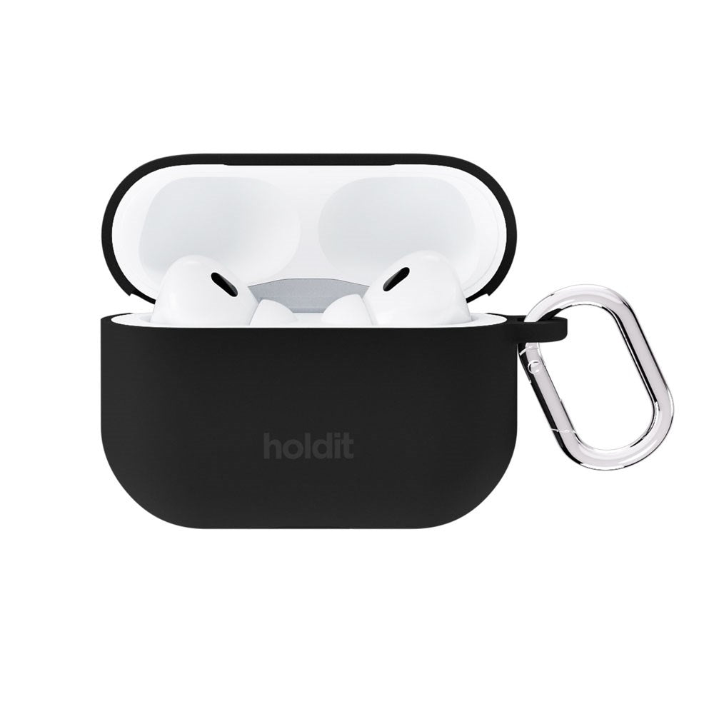 Apple AirPods Pro (1st & 2nd Gen.) Holdit Silicone Case with Carabiner - Black