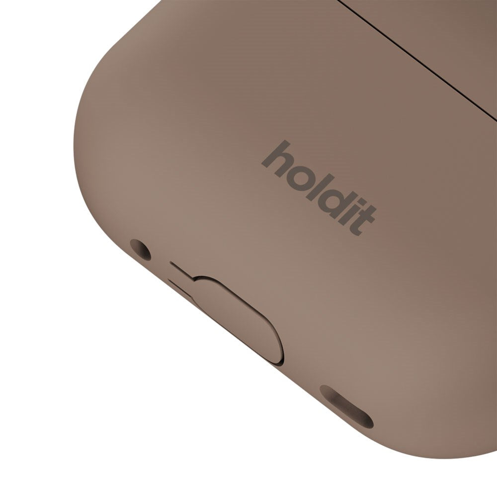 Apple AirPods Pro (1st & 2nd Gen.) Holdit Silicone Case with Carabiner - Mocha Brown