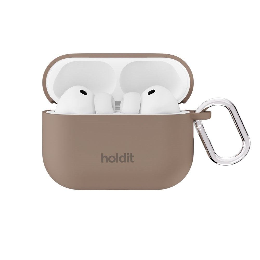 Apple AirPods Pro (3rd Gen.) Holdit Silicone Case with Carabiner - Mocha Brown