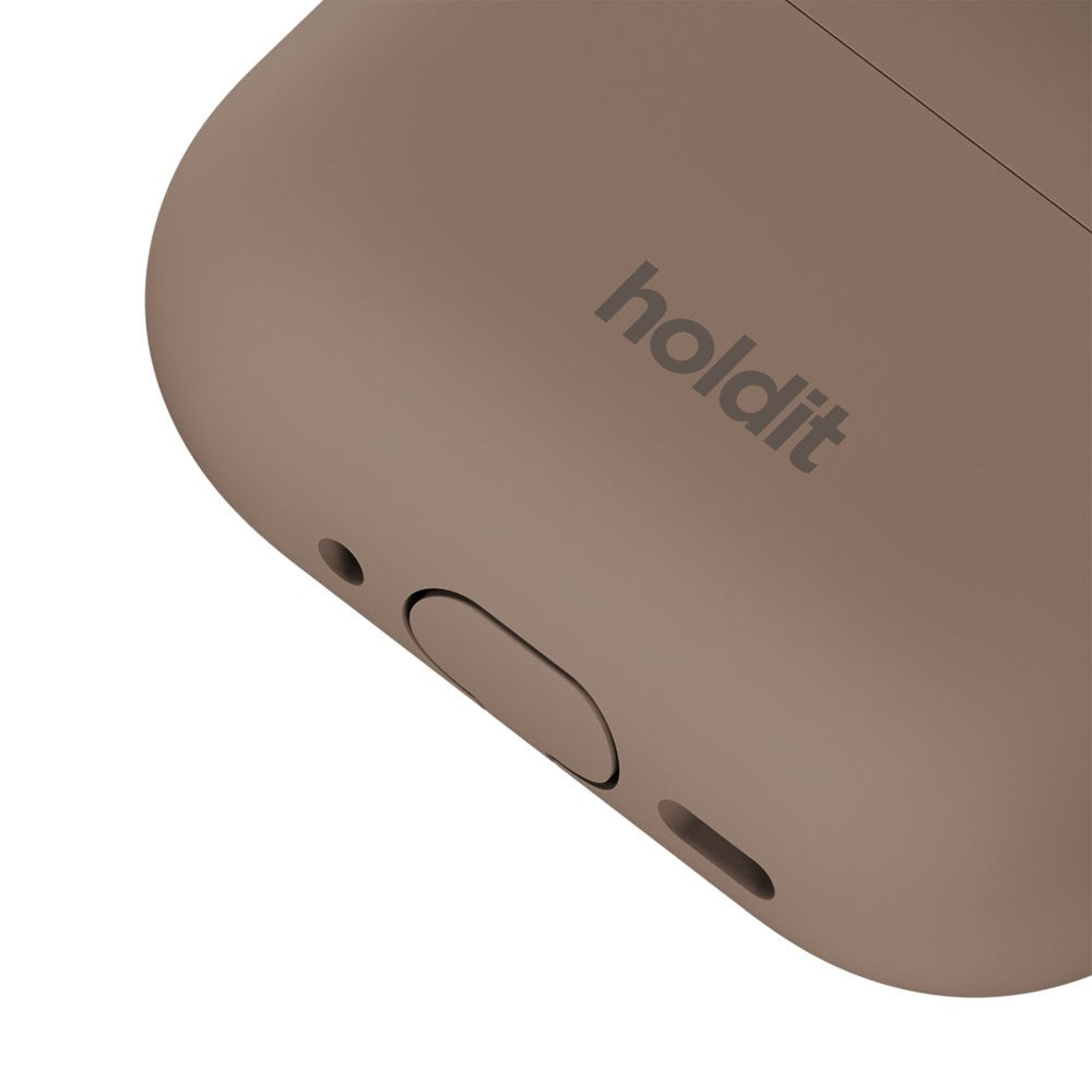 Apple AirPods Pro (3rd Gen.) Holdit Silicone Case with Carabiner - Mocha Brown