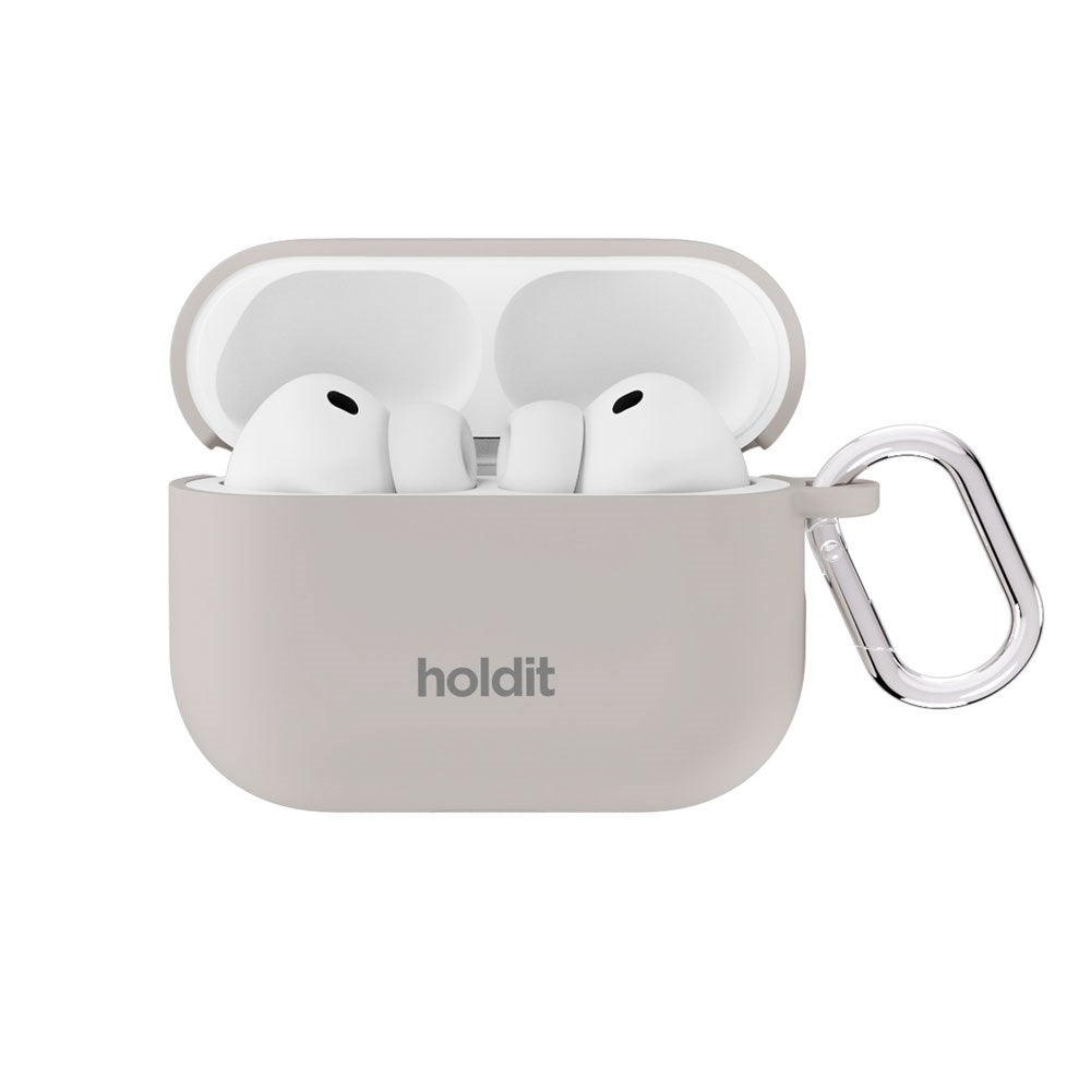 Apple AirPods Pro (3rd Gen.) Holdit Silicone Case with Carabiner - Wool Gray