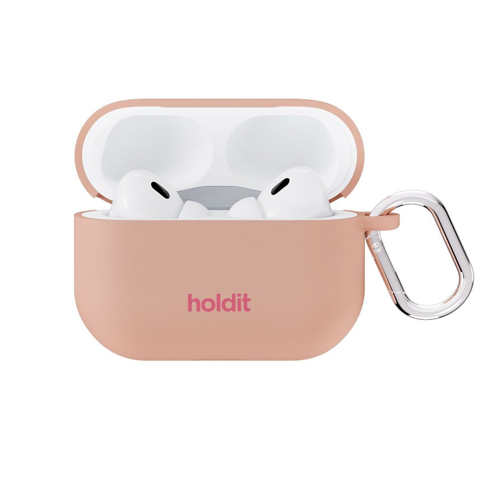 Apple AirPods Pro (1st & 2nd Gen.) Holdit Silicone Case with Carabiner - Bare Pink