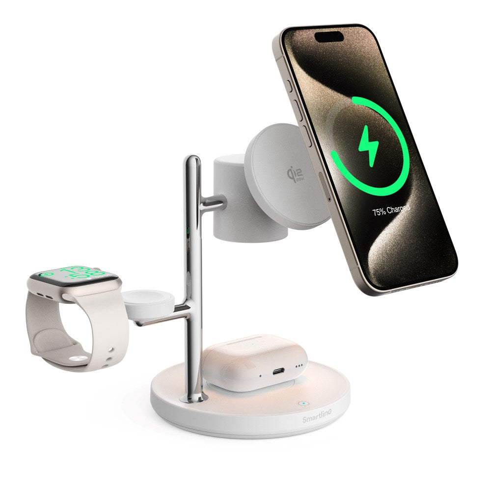 Smartline 3-in-1 Wireless Charger 25W - Qi2 Compatible - White