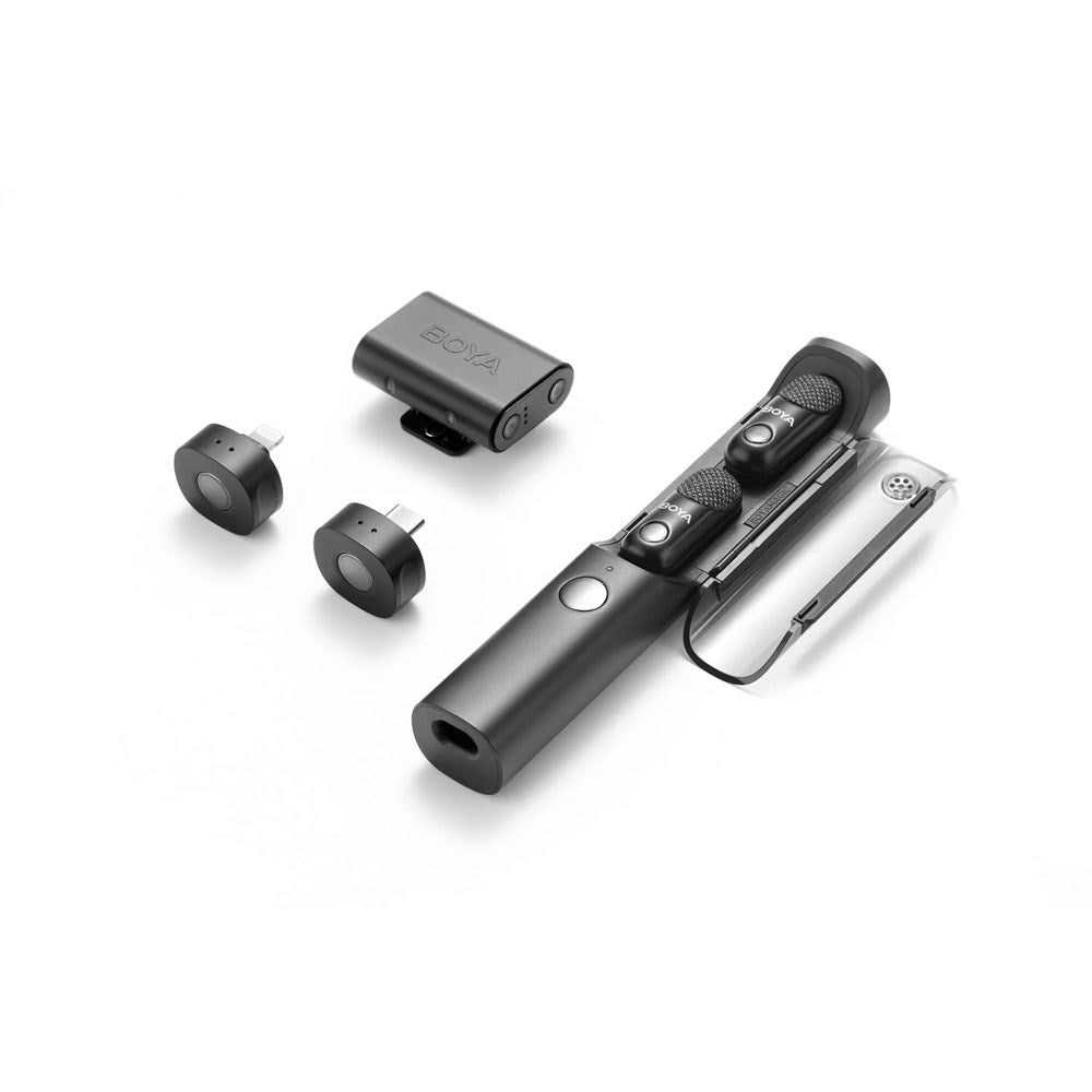 BOYA Magic-02 AI Wireless Microphone - Lightning / USB-C / 3.5mm Mini Jack - Black