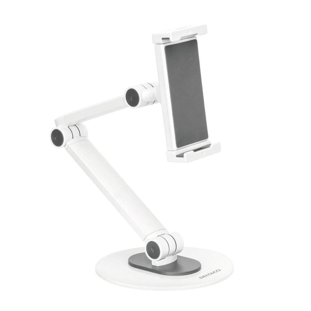 Deltaco Universal Tablet / Mobile Holder for Table - Dimensions: 4.7 - 12.9" - White