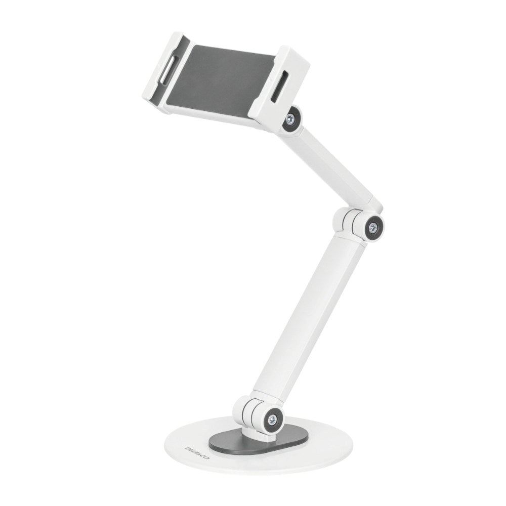 Deltaco Universal Tablet / Mobile Holder for Table - Dimensions: 4.7 - 12.9" - White