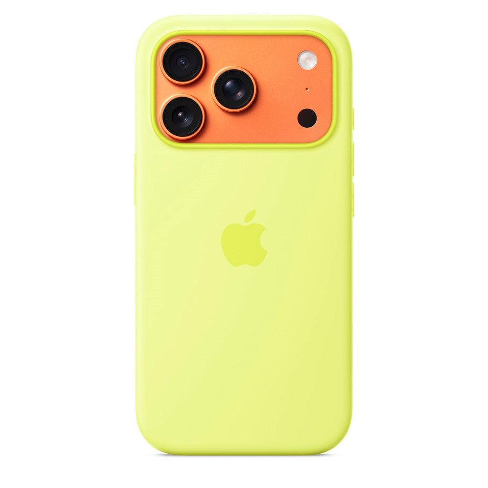 Original Apple iPhone 17 Pro Silicone Case - MagSafe Compatible - Neon Yellow (MGFF4ZM/A)