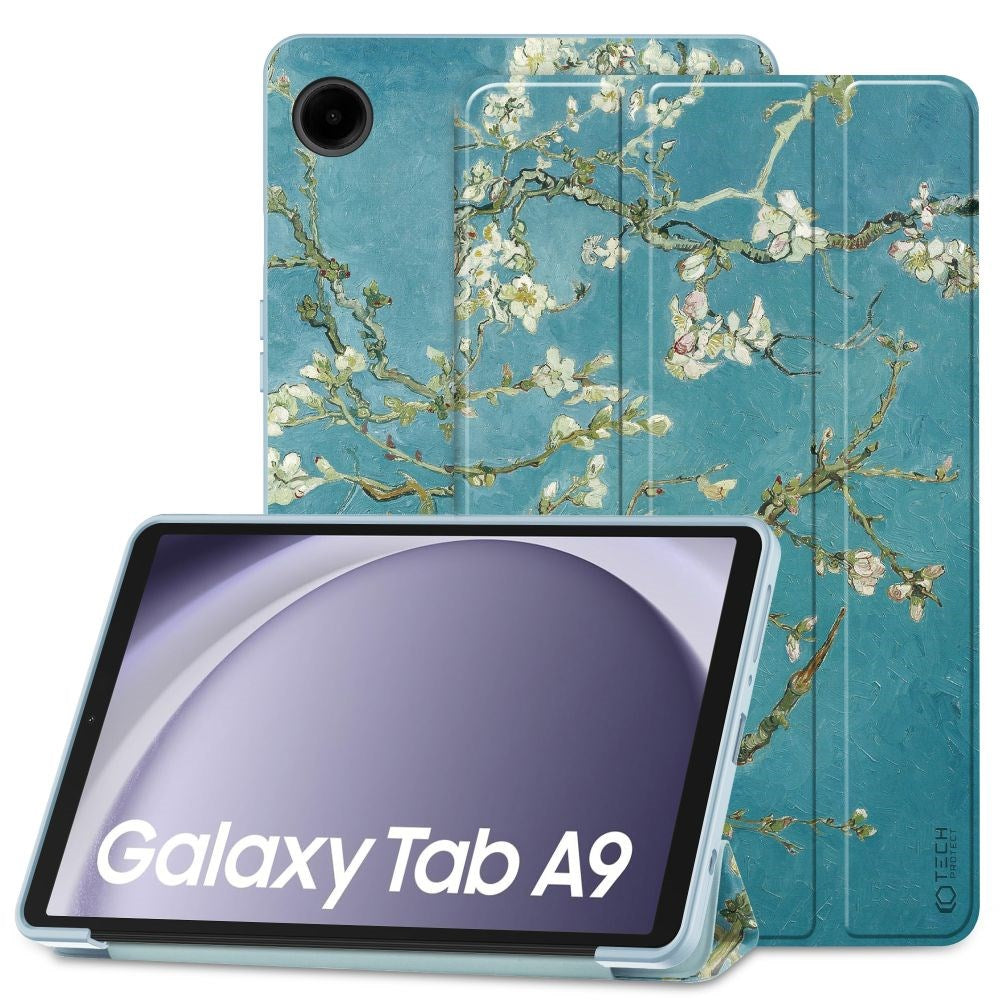Samsung Galaxy Tab A9 Tech-Protect Smartcase Tri-fold - White Flowers