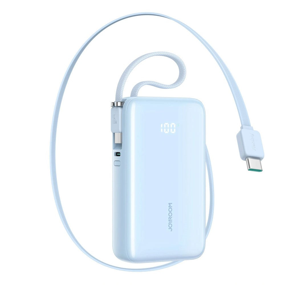 Joyroom JR-PR2 35W PowerBank with Retractable USB-C Cable & Built-in USB-C Cable - 10.000mAh - Light Blue