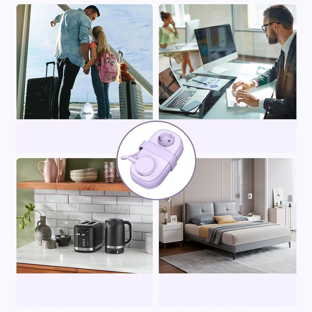 ORICO 20W 5-in-1 Power Strip with 2 x Schuko 2 x USB-A 1 x USB-C - Purple