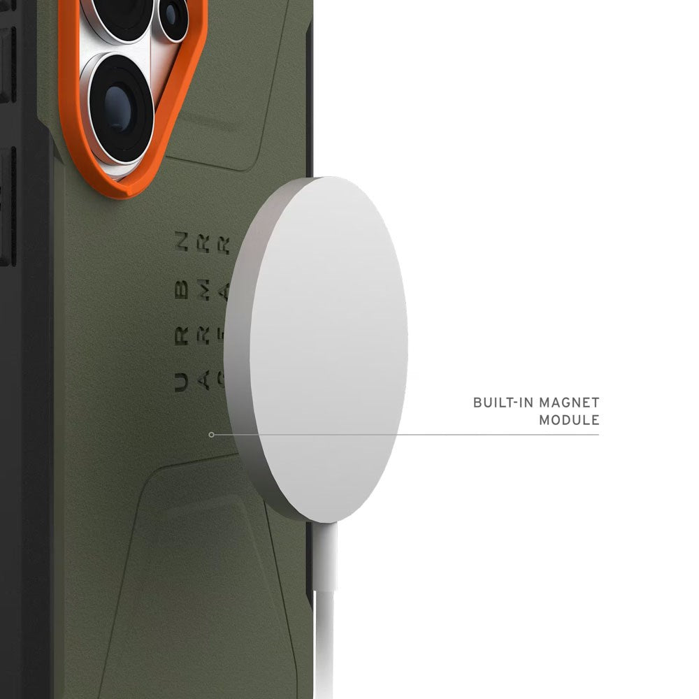 Samsung Galaxy S26 Ultra UAG Civilian Case - MagSafe Compatible - Green / Orange