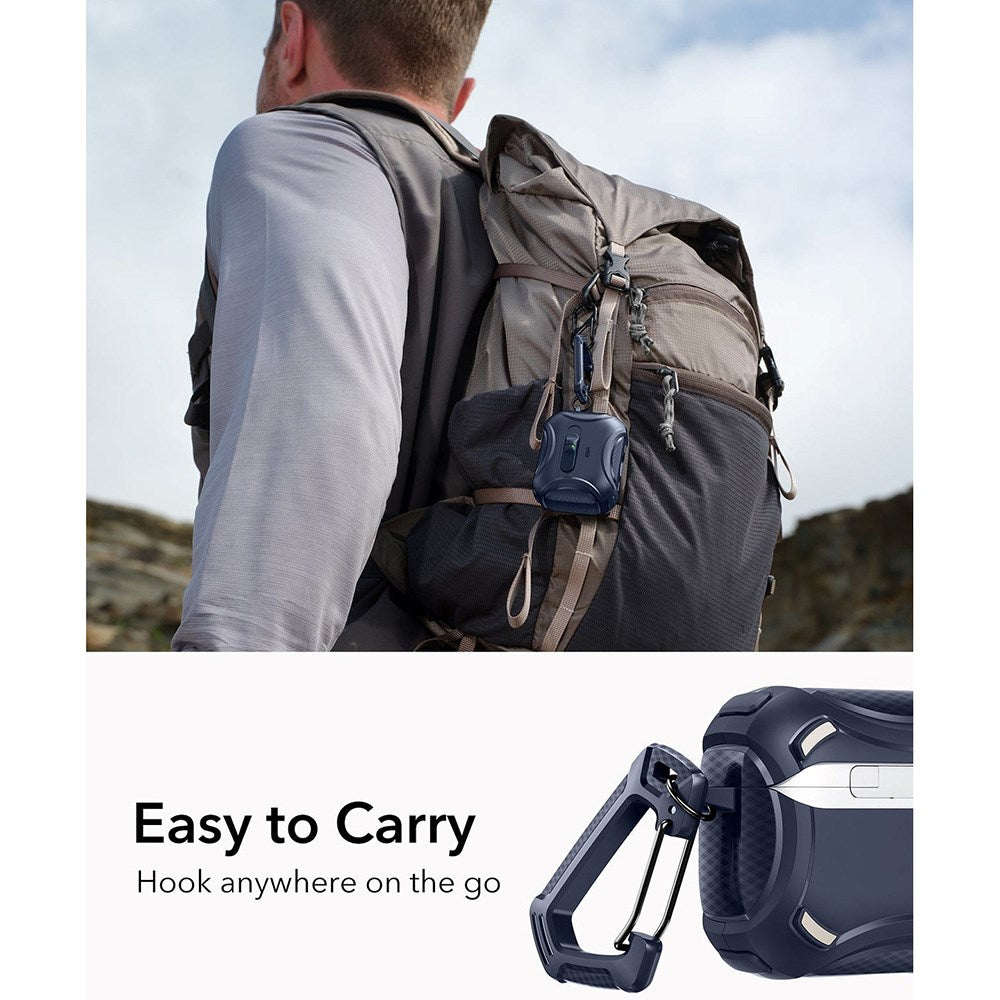 ESR AirPods Pro (3rd gen.) Cyber FlickLock Case with Carabiner - Dark Blue
