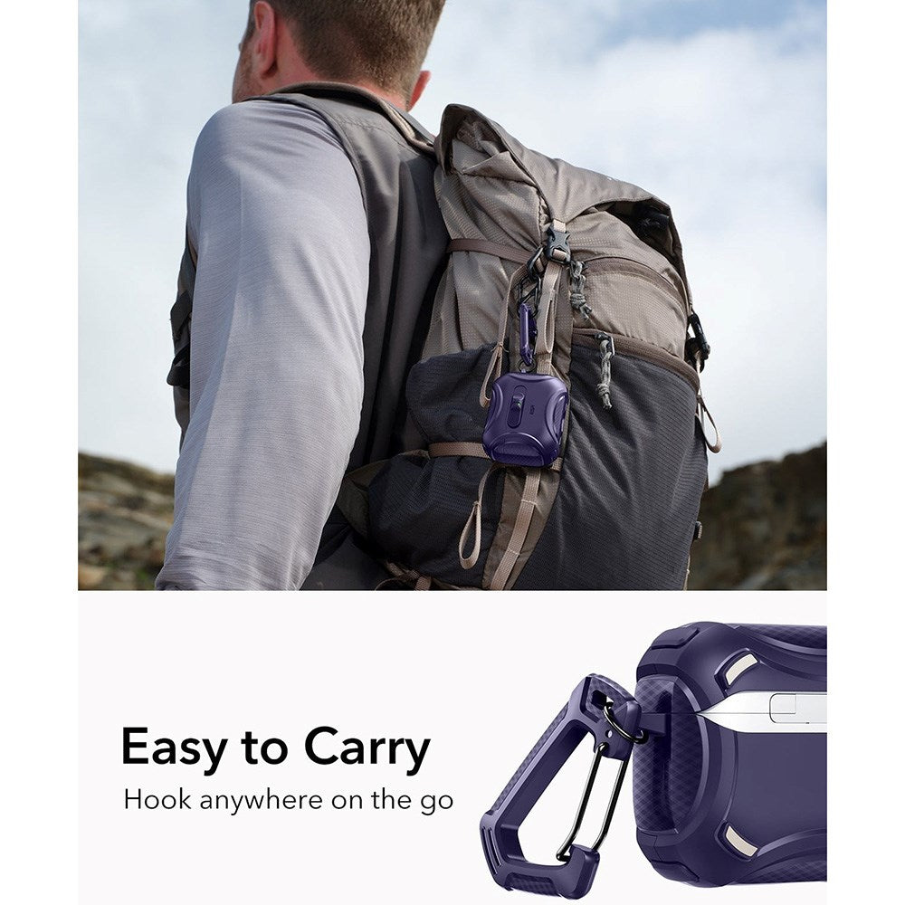 ESR AirPods Pro (3rd gen.) Cyber FlickLock Case with Carabiner - Purple