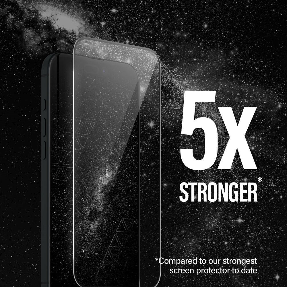 iPhone 15 Plus / 16 Plus PanzerGlass Ultra Wide Fit Ceramic Screen Protector w. EasyAligner - Black Edge