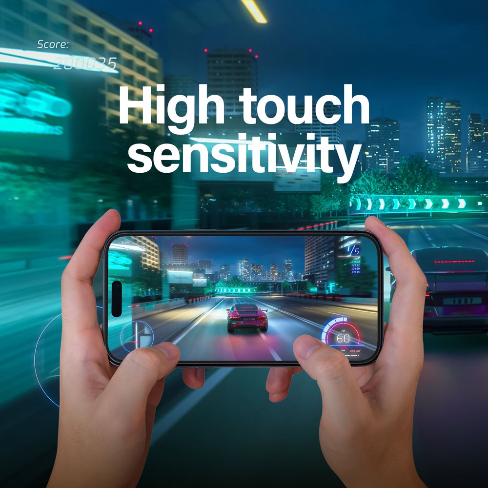 iPhone 15 Plus / 16 Plus PanzerGlass Ultra Wide Fit Screen Protector w. EasyAligner - Anti-Reflective - Diamond Strength - Transparent / Black Edge