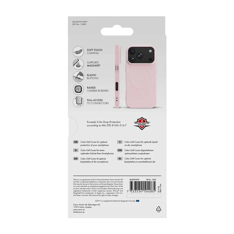 iPhone 18 Pro / 17 Pro X2O Mag Color Case - MagSafe Compatible - Pink