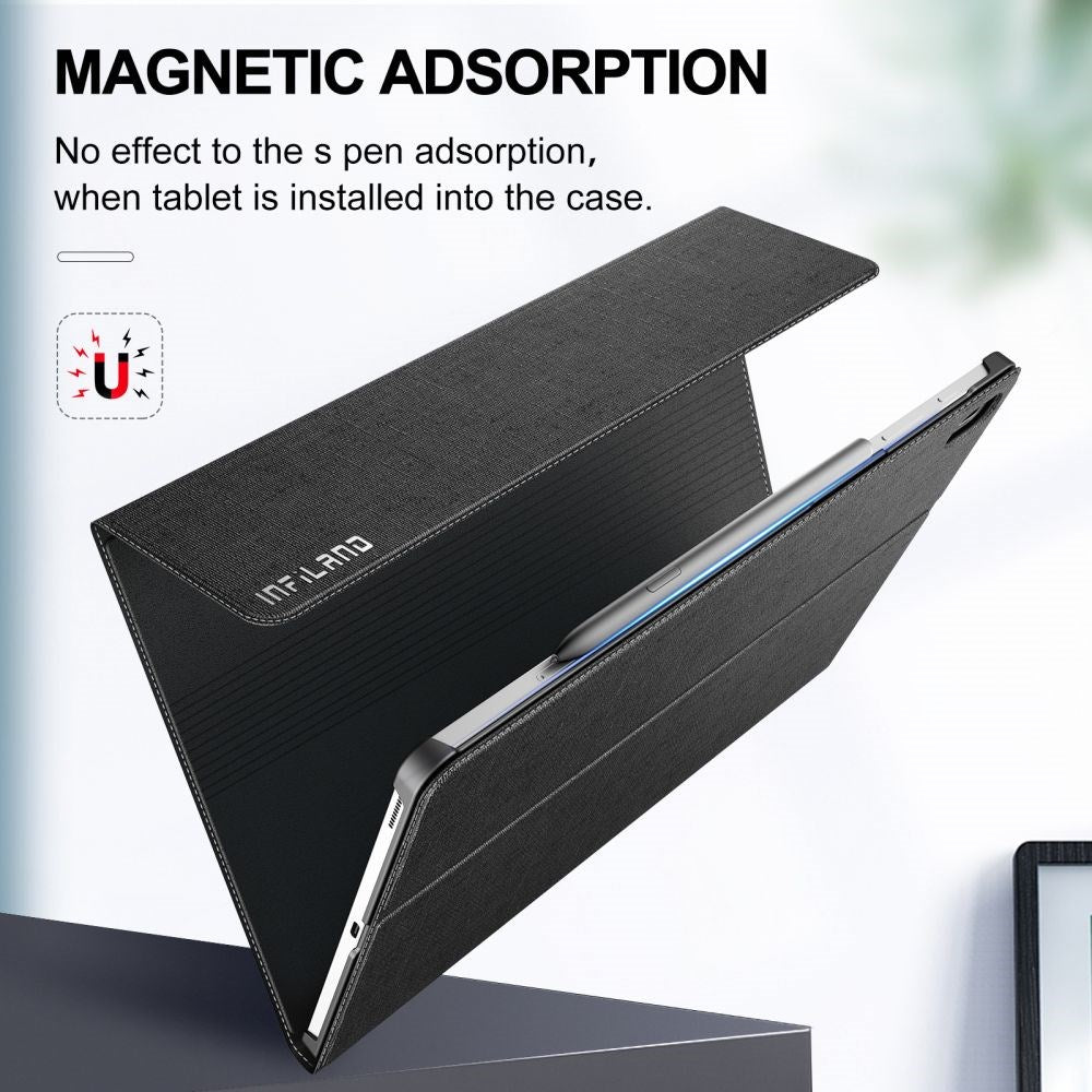 Samsung Galaxy Tab S7 FE 12.4" Infiland Classic Stand Case w. S Pen Holder - Black
