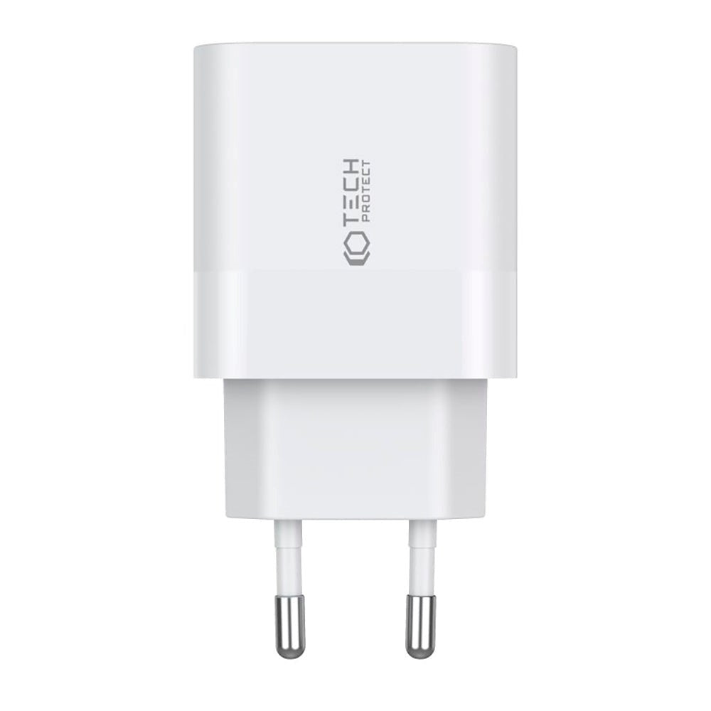 Tech-Protect 20W Wall Charger w. 2 x USB-C - White
