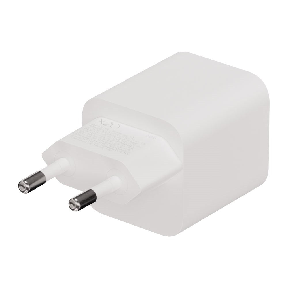 X2O 65W GaN Wall Charger with 2x USB-C & 1x USB-A - White