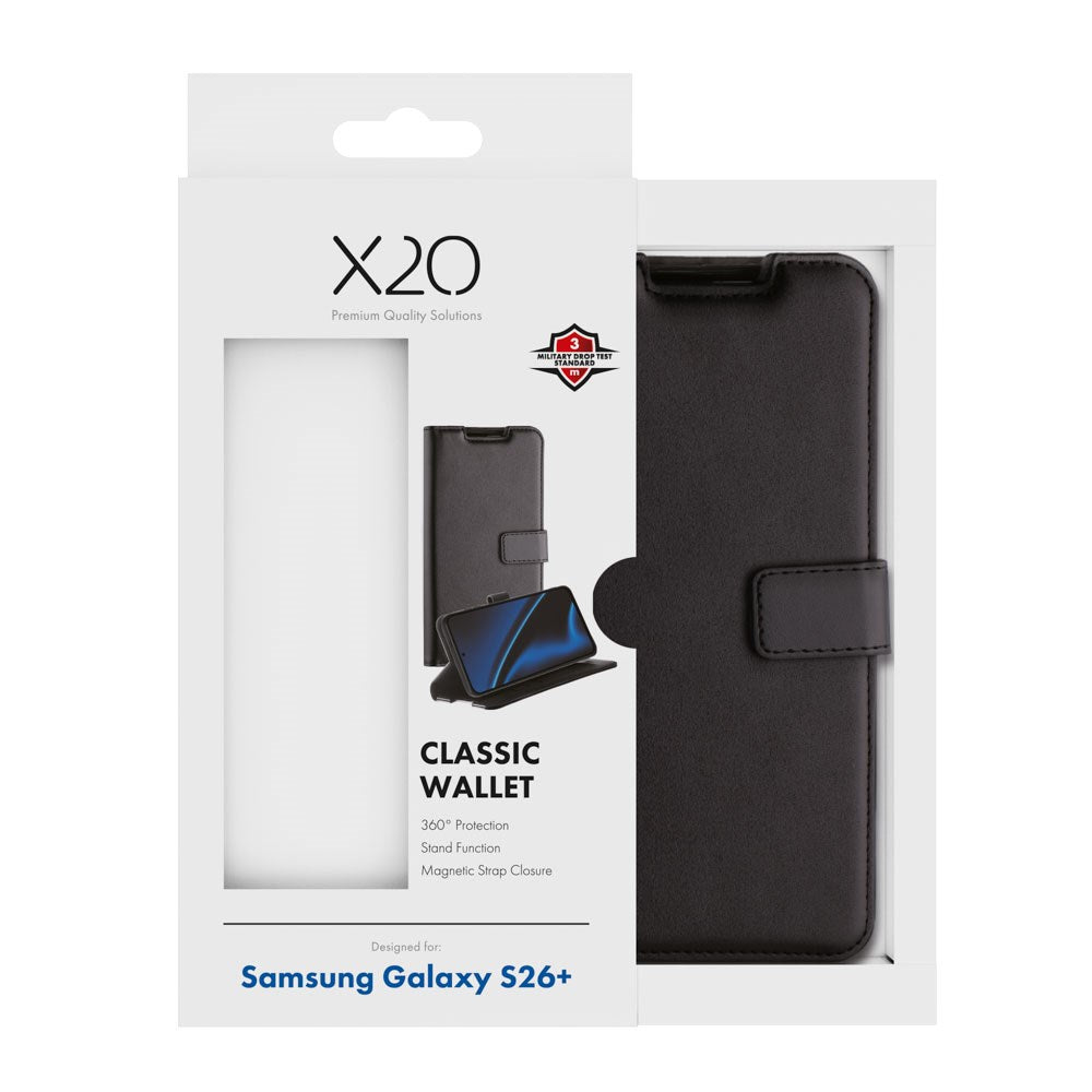 Samsung Galaxy S26+ (Plus) X2O Classic Wallet Flip Case - Black