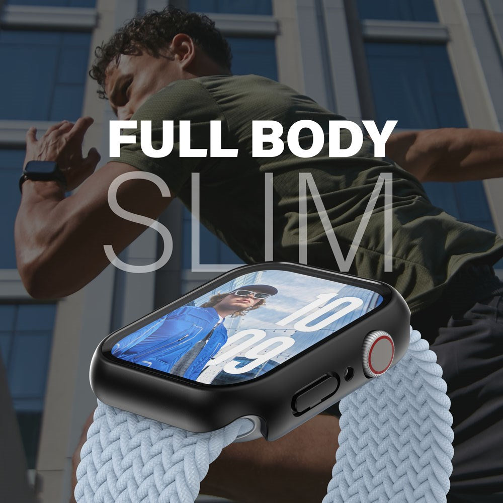 PanzerGlass Apple Watch 9/8/7 (45mm) Snappie Full Body Slim Case with Built-in Screen Protector - Black