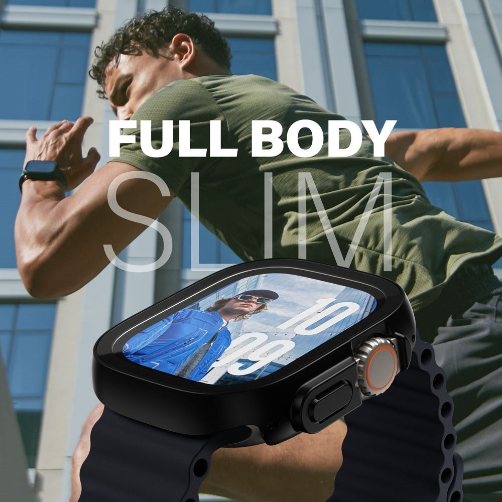 PanzerGlass Apple Watch Ultra 1/2 (49mm) Snappie Full Body Slim Case with Built-in Screen Protector - Black