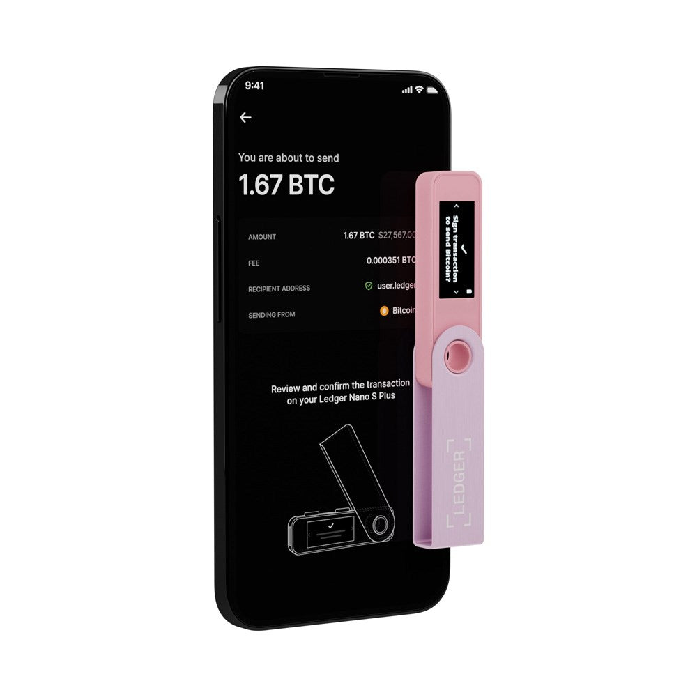 Ledger Nano S Plus Crypto Hardware Wallet - Pastel Pink