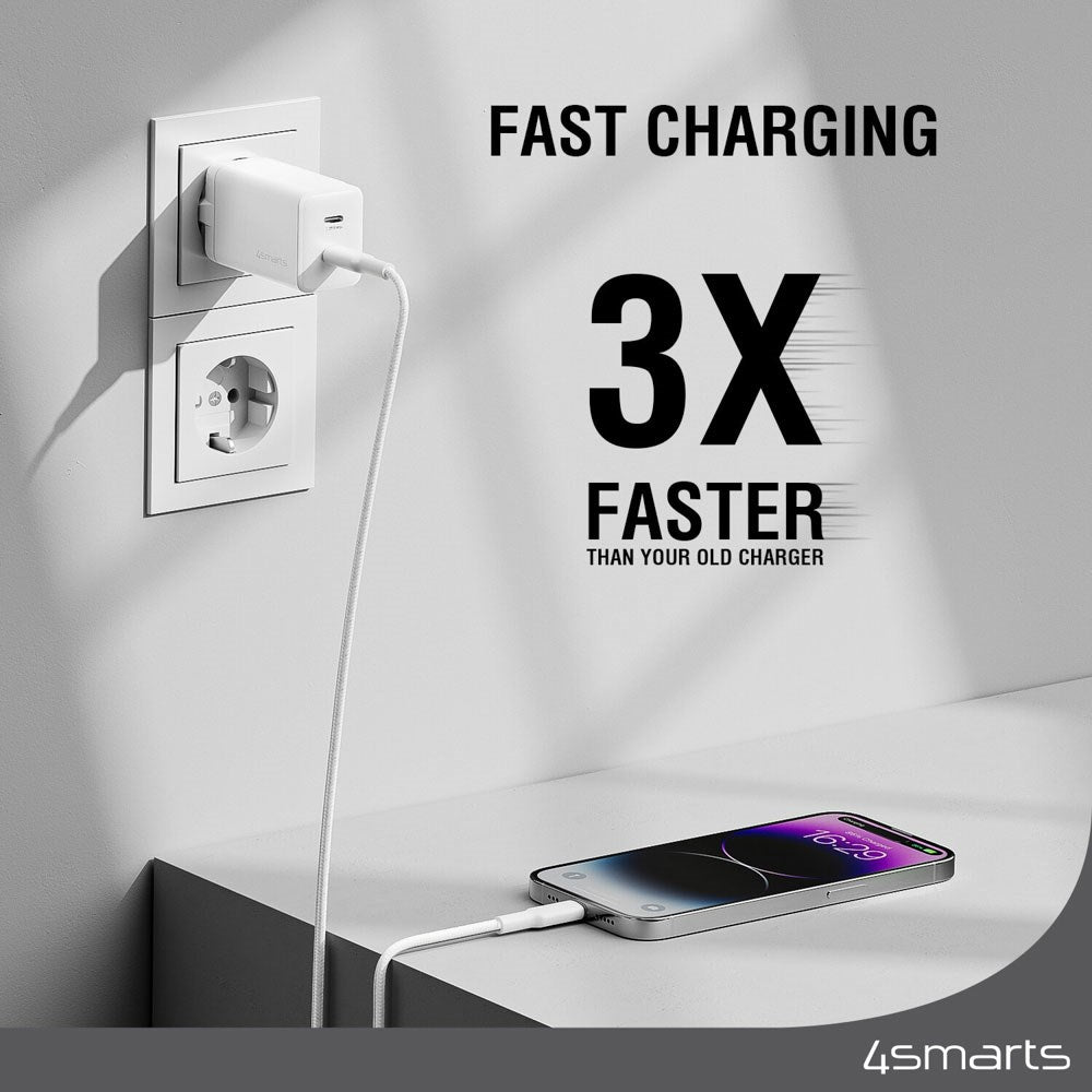 4smarts PDPlug 45W Wall Charger with 2 x USB-C - White