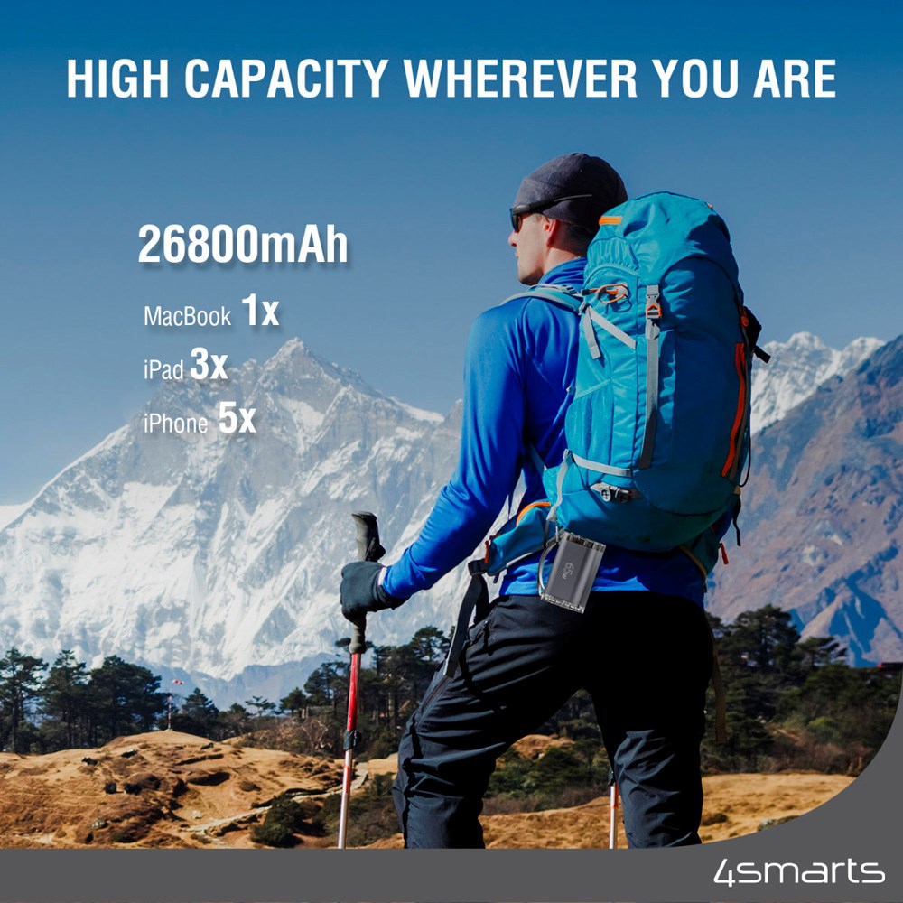 4smarts PowerBank Lucid Air - 26800 mAh - 65W - Grey