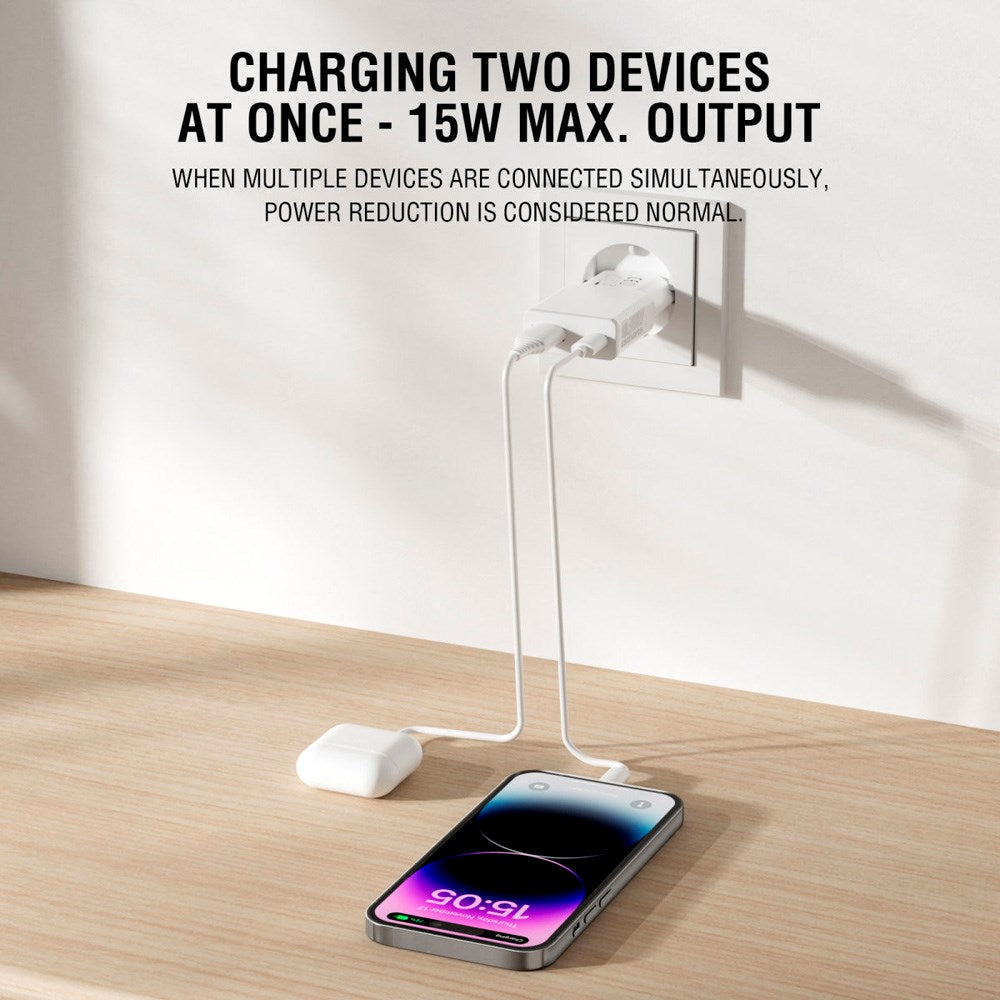 4smarts 2-in-1 Wall Charger - 18W USB-A / 30W USB-C - White
