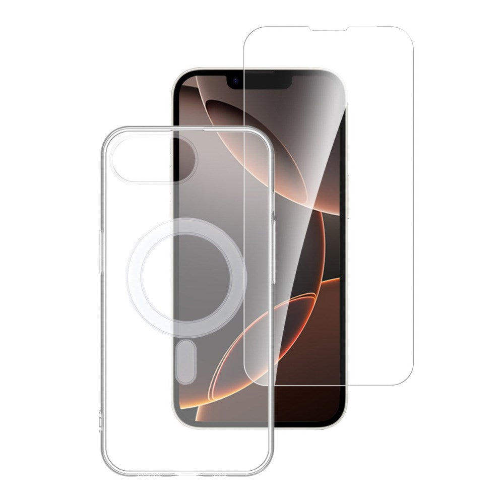 iPhone 16e 4Smarts 360° Protection Set with Case & Screen Protection Glass - MagSafe Compatible - Transparent