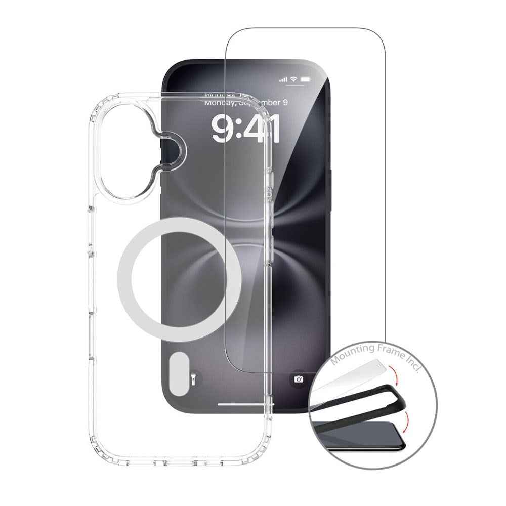 iPhone 17 4Smarts 360° Protection Set with Case & Screen Protection Glass - MagSafe Compatible - Transparent