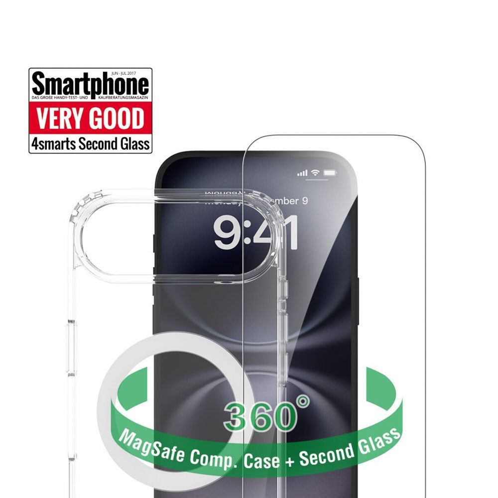 iPhone Air 4Smarts 360° Protection Set with Case & Screen Protection Glass - MagSafe Compatible - Transparent