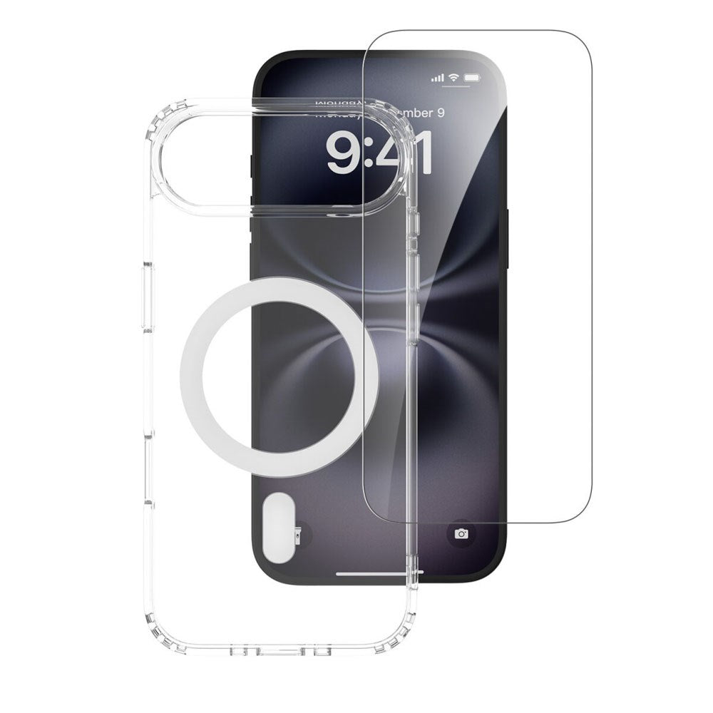 iPhone Air 4Smarts 360° Protection Set with Case & Screen Protection Glass - MagSafe Compatible - Transparent