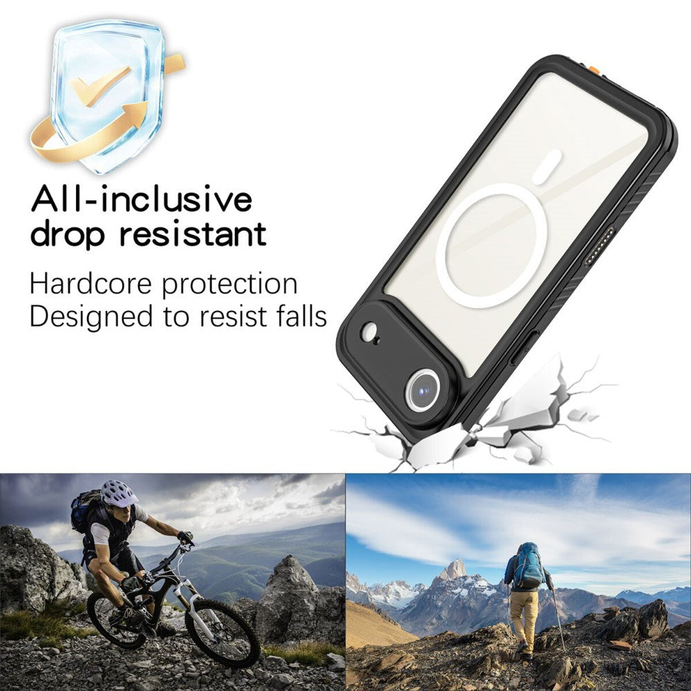 iPhone Air 4Smarts Waterproof 360 Case - MagSafe Compatible - Transparent / Black