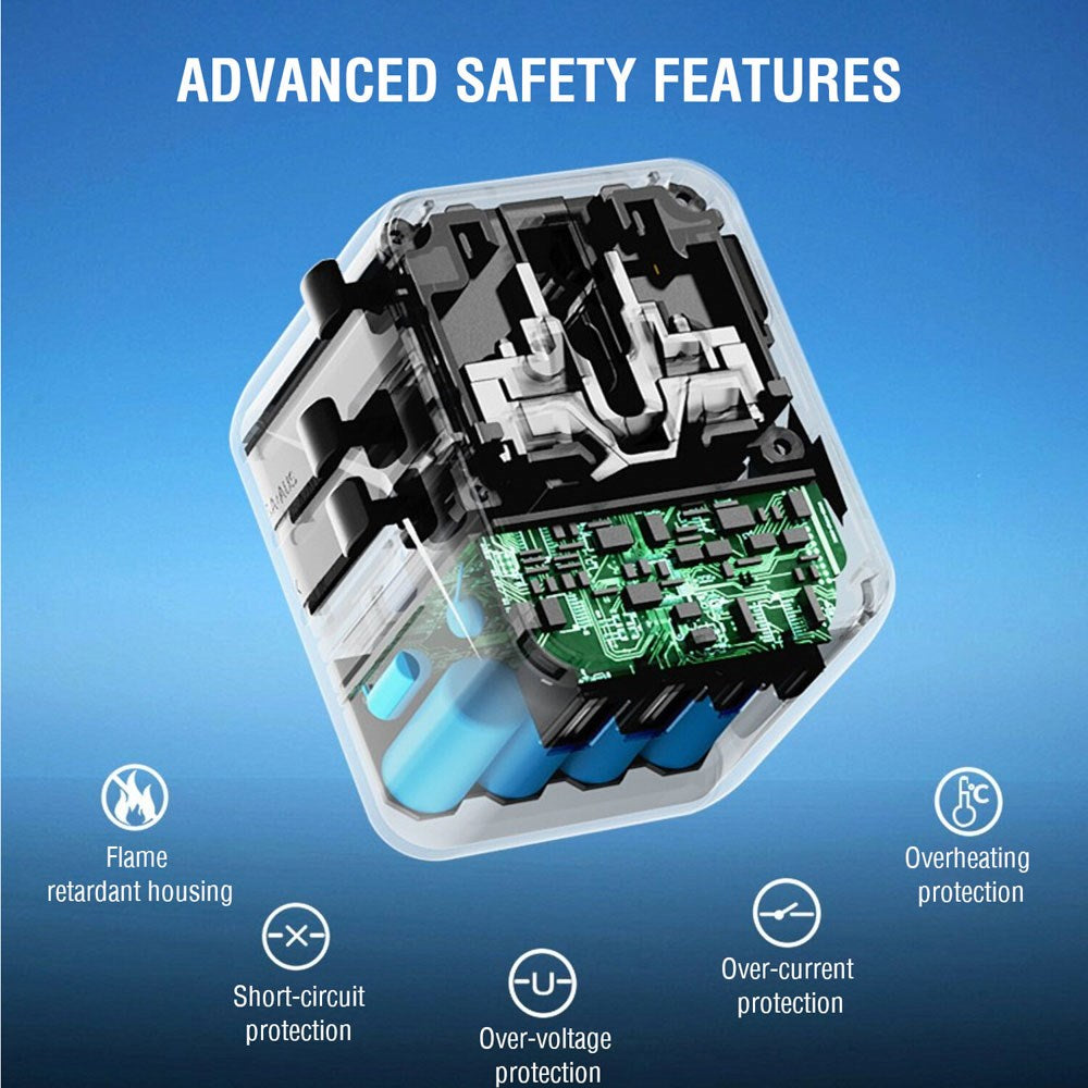 4smarts Nomad Universal Travel Adapter 20W with 2 x USB-C & 1 x USB-A - White