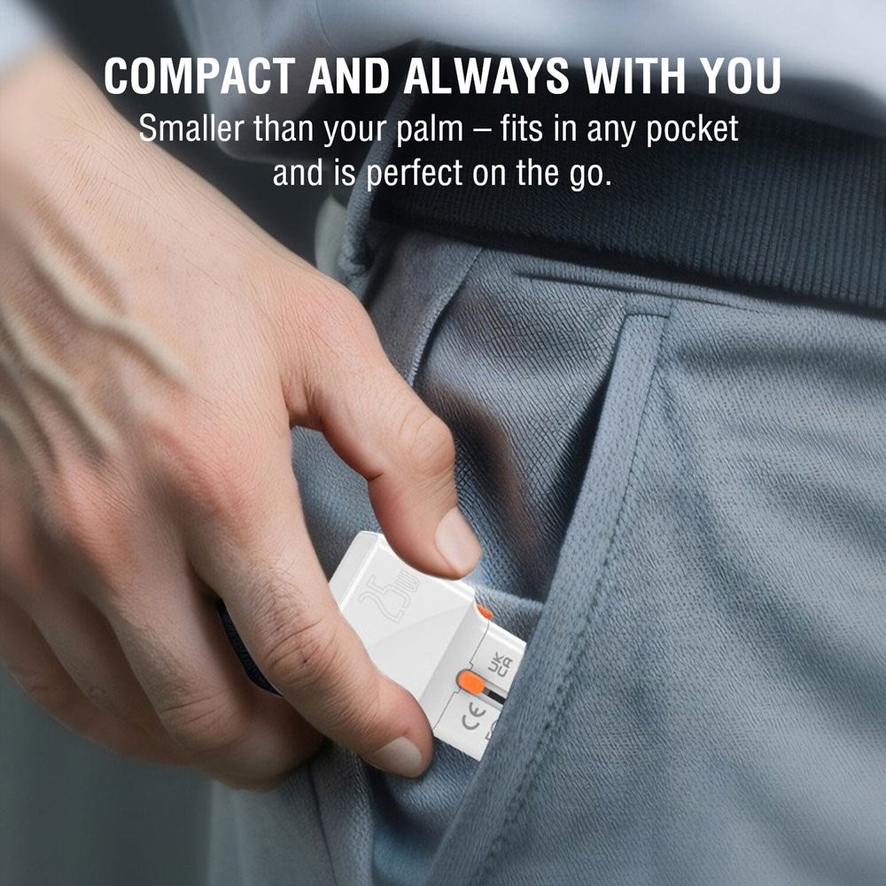 4smarts 25W Travel Adapter for EU/UK/US/AUS with 1 x USB-C 1 x USB-A - White