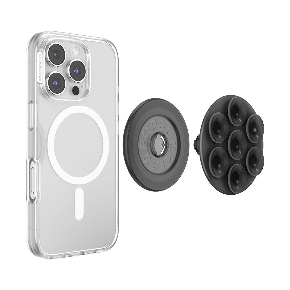 POPSOCKETS PopGrip Translucent Black MagSafe - Suction Cups