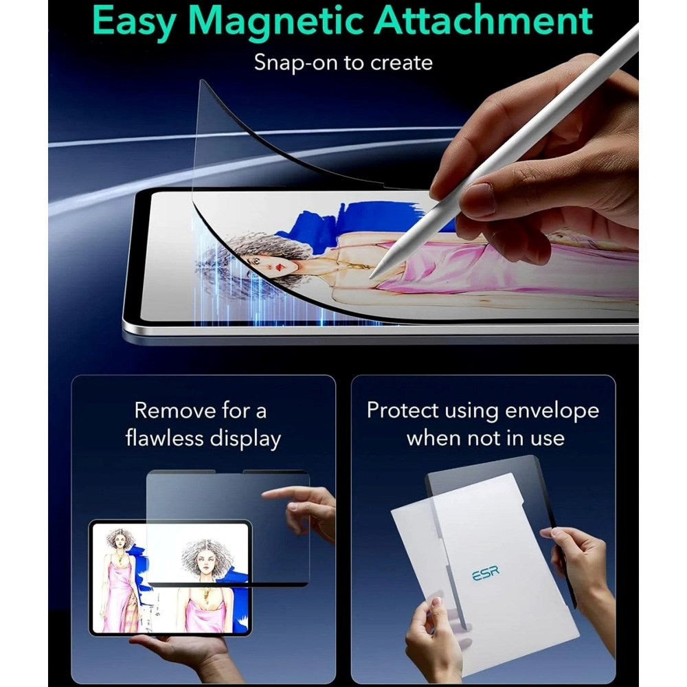 ESR iPad Pro 13" (2024) Magnetic Paper Feel Screen Protector - Matte / Transparent