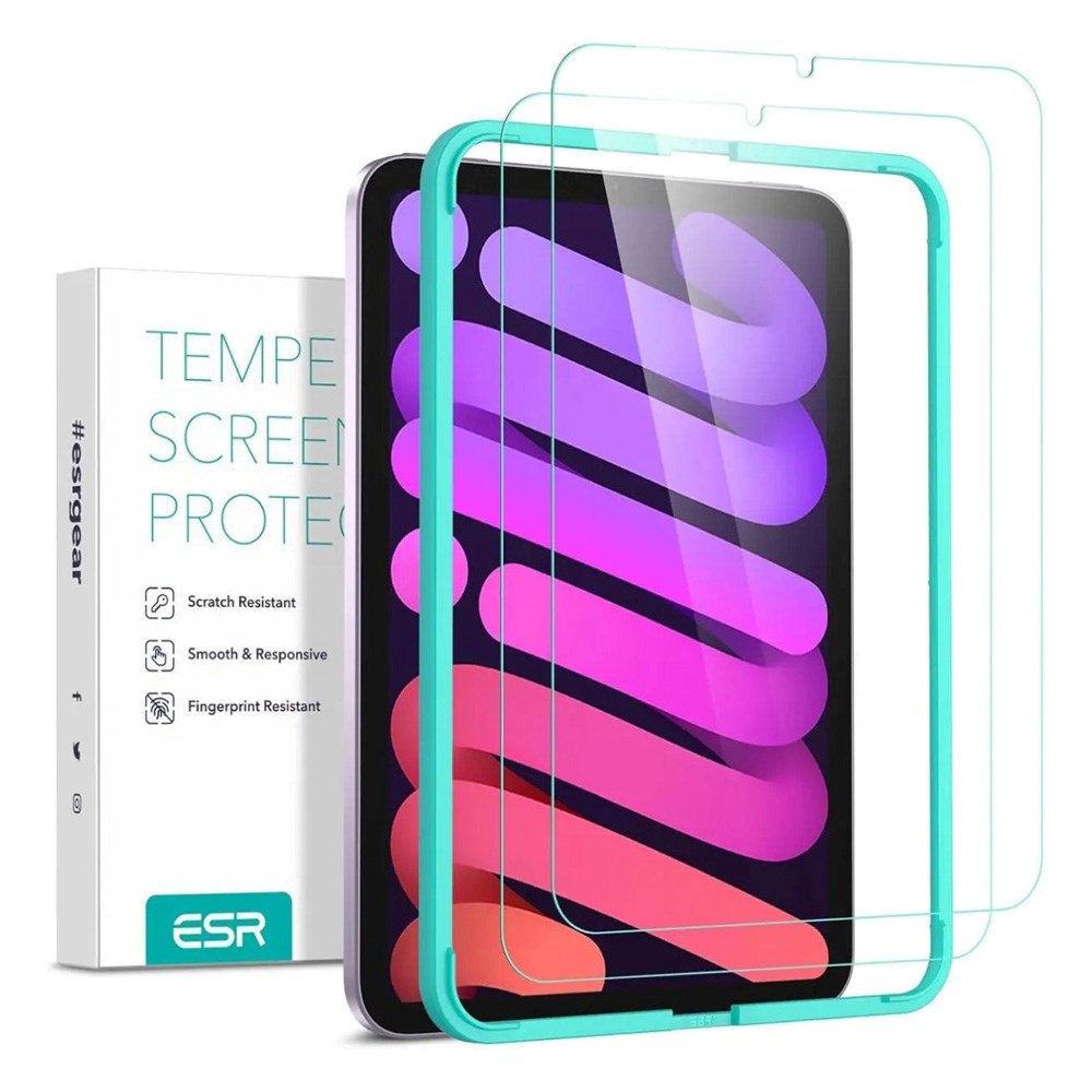 iPad Mini (2024/2021) ESR Tempered Screen Protector with Installation Frame - 2 pcs. - Transparent