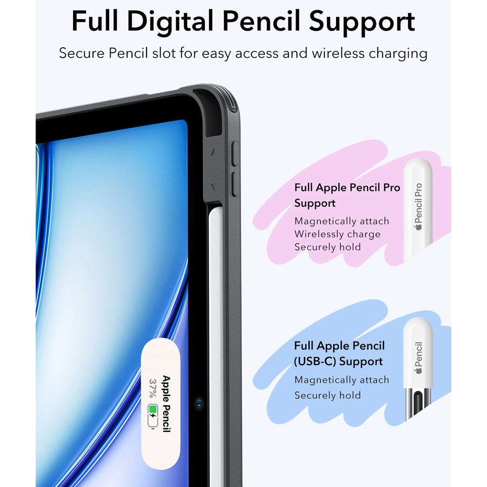 iPad Air 11" (2025 / 2024) / Air (2022 / 2020) ESR Flip Hybrid Case - Black